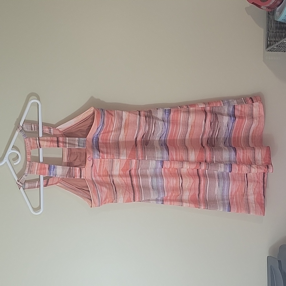 PrAna Racerback Quinn Dress sz L Sleeveless Stretch Shelf Bra Southwest Striped - Picture 5 of 6